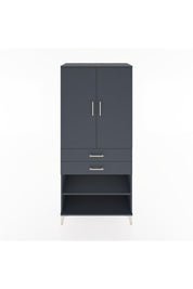 Hyperion Dolap 4 Raflı 2 Çekmeceli 2 Kapaklı 88x44x195 Antrasit-Antrasit