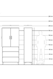 Hyperion Dolap 5 Raflı 2 Kapaklı 88x44x195 Çam-Çam