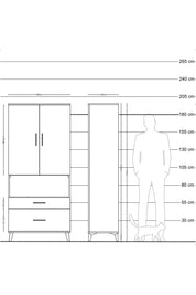 Hyperion Dolap 4 Raflı 2 Çekmeceli 2 Kapaklı 88x44x195 Aytaşı-Antrasit