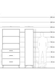 Hyperion Dolap 3 Raflı 3 Çekmeceli 88x44x195 Aytaşı-Çam