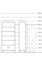 Hyperion Dolap 4 Raflı Tek Çekmeceli 88x44x195 Çam-Çam
