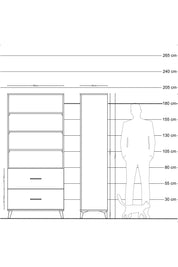 Hyperion Dolap 4 Raflı 2 Çekmeceli 88x44x195 Antrasit-Aytaşı