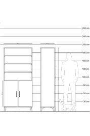 Hyperion Dolap 5 Raflı 2 Kapaklı 88x44x195 Çam-Çam