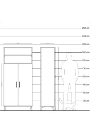 Hyperion Dolap 5 Raflı 2 Kapaklı 88x44x195 Antrasit-Antrasit