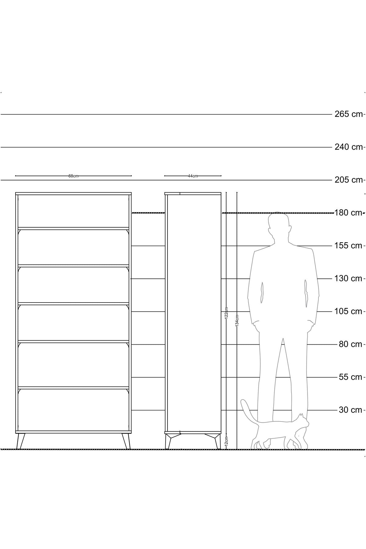 Hyperion Dolap 5 Raflı 88x44x195 Aytaşı-Çam