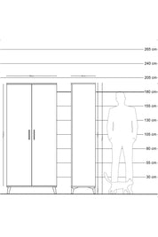 Hyperion Dolap 5 Raflı 2 Kapaklı 88x44x195 Çam-Aytaşı