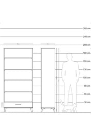Hyperion Dolap 5 Raflı Tek Çekmeceli 88x44x195 Antrasit-Çam