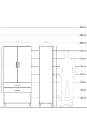 Hyperion Dolap 4 Raflı 2 Çekmeceli 2 Kapaklı 88x44x195 Aytaşı-Antrasit