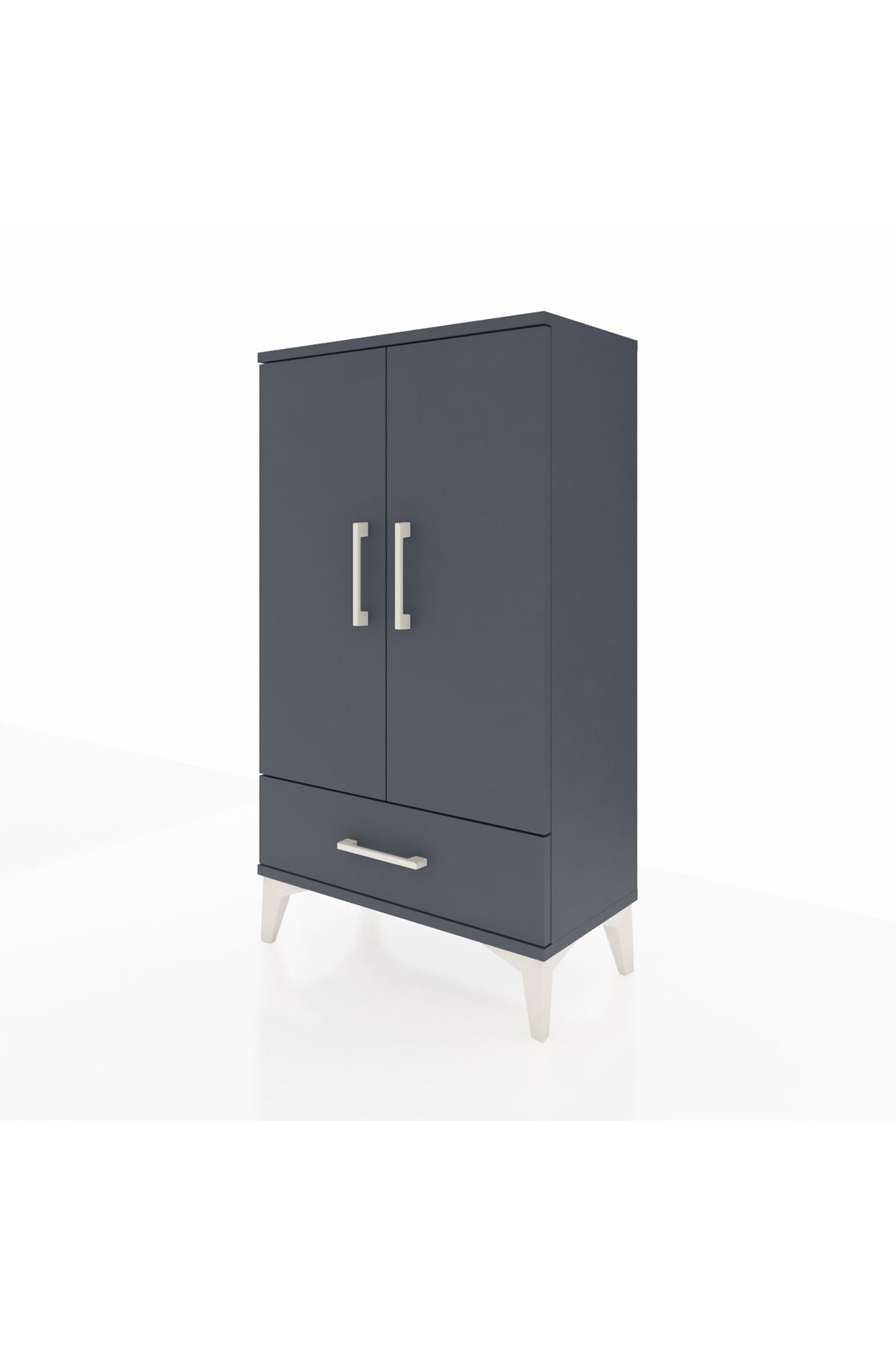 Arges Komodin 3 Raflı Tek Çekmeceli 2 Kapaklı 60x30x106 - S15M004V5A