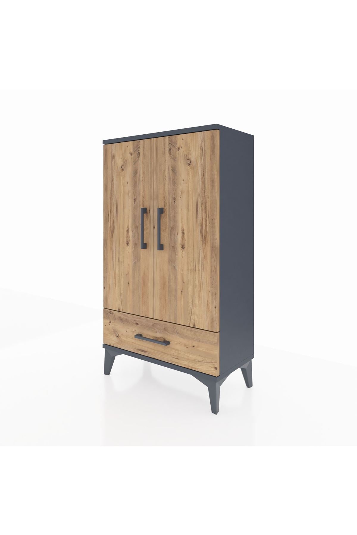 Arges Komodin 3 Raflı Tek Çekmeceli 2 Kapaklı 60x30x106 - S15M004V6A