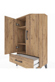 Arges Komodin 3 Raflı Tek Çekmeceli 2 Kapaklı 60x30x106 - S15M004V9A
