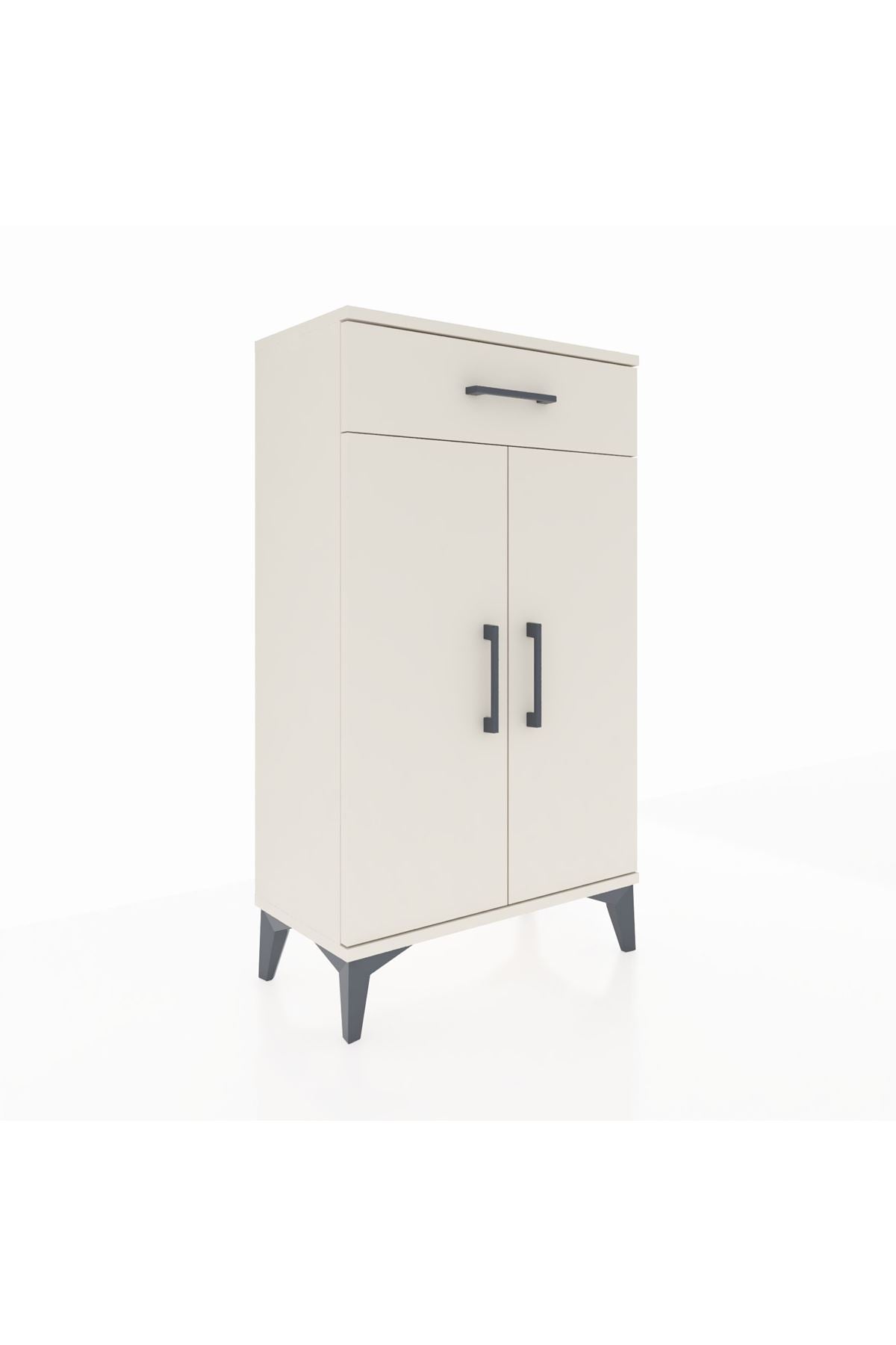 Arges Komodin 2 Raflı Tek Çekmeceli 2 Kapaklı 60x30x106 - S15M005V1A