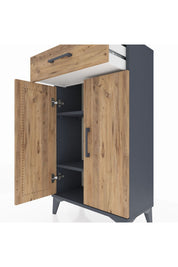 Arges Komodin 2 Raflı Tek Çekmeceli 2 Kapaklı 60x30x106 - S15M005V6A