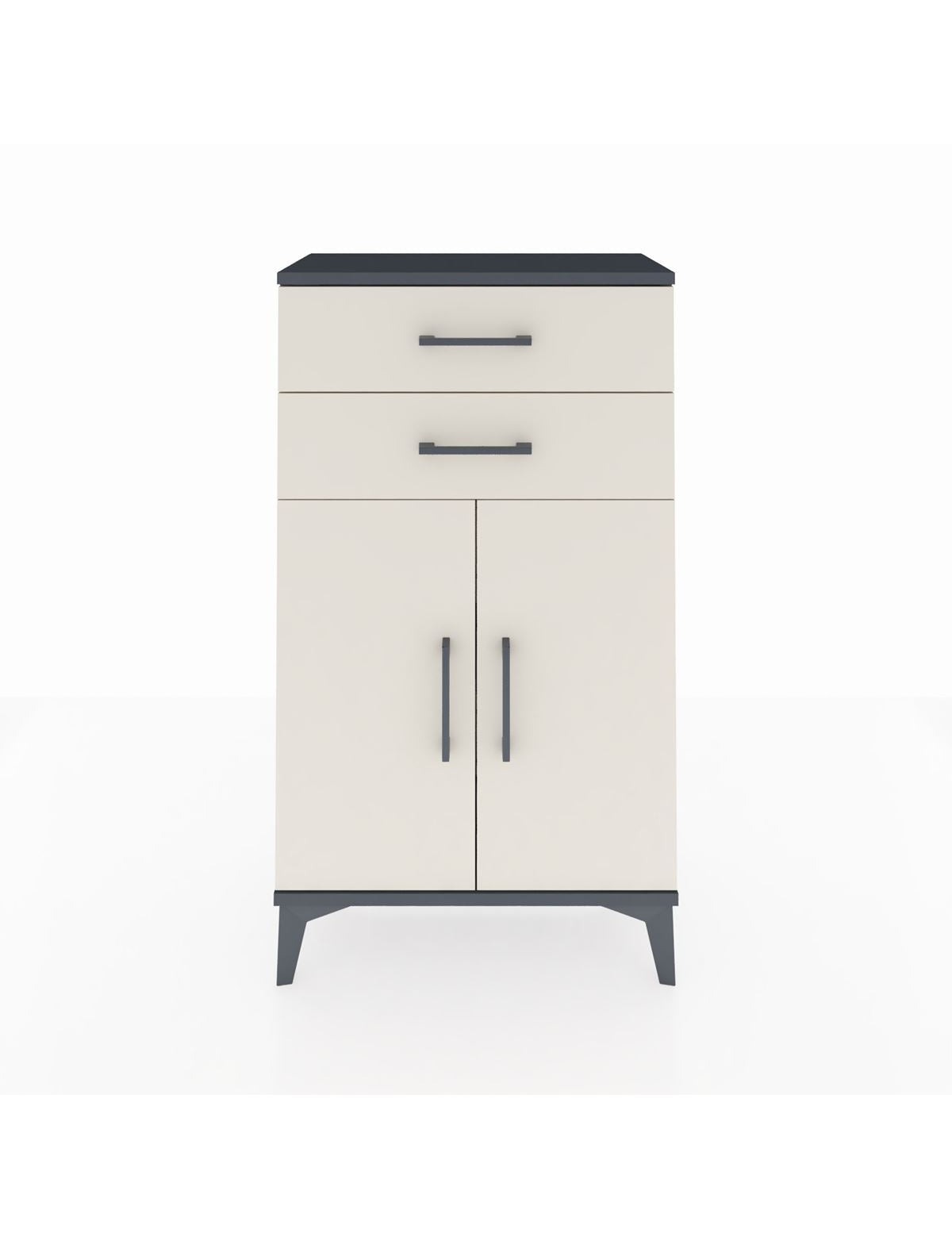Arges Komodin Tek Raflı 2 Çekmeceli 2 Kapaklı 60x30x106 - S15M006V4A