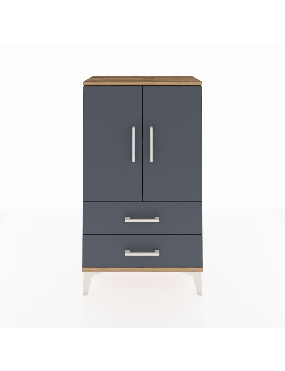 Arges Komodin 2 Raflı 2 Çekmeceli 2 Kapaklı 60x30x106 - S15M007V8A