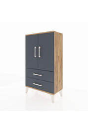 Arges Komodin 2 Raflı 2 Çekmeceli 2 Kapaklı 60x30x106 - S15M007V8A