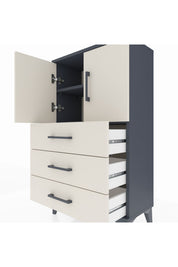 Arges Komodin 2 Raflı 3 Çekmeceli 2 Kapaklı 60x30x106 - S15M008V4A