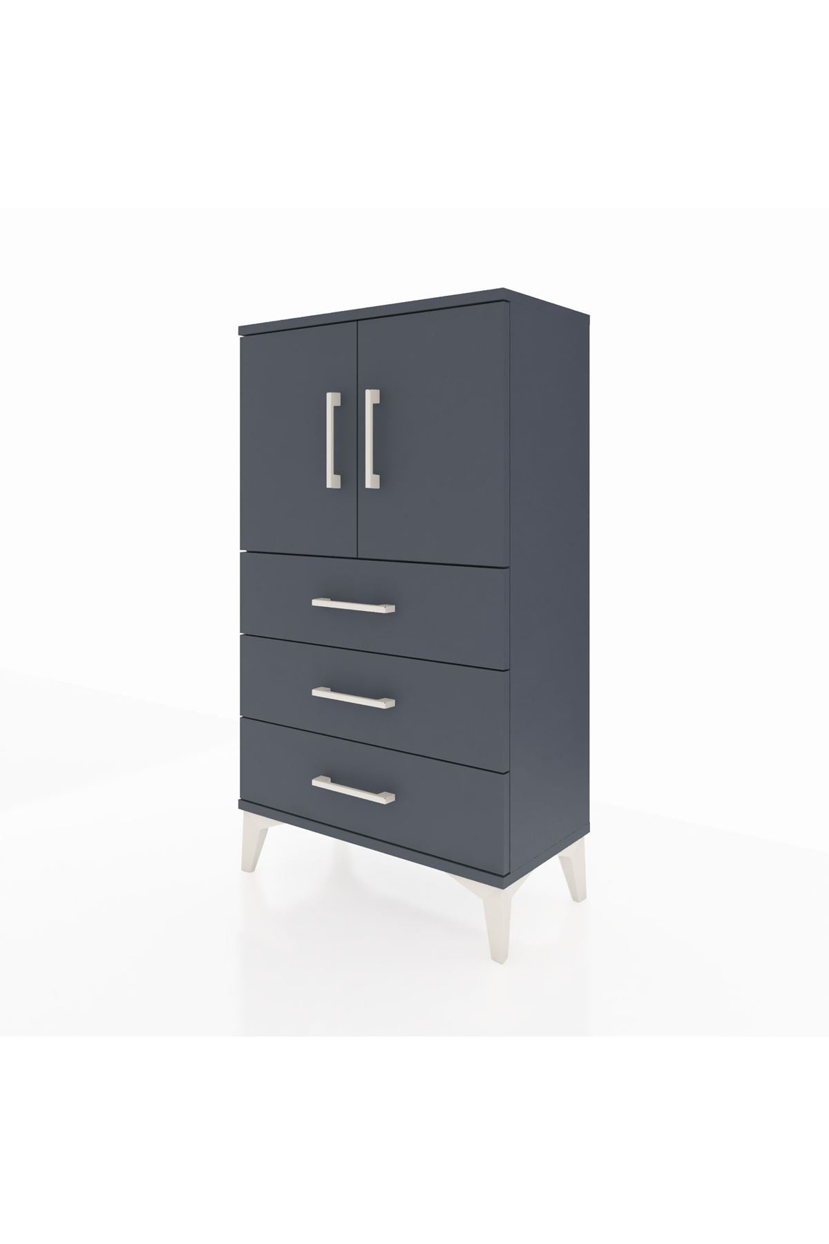Arges Komodin 2 Raflı 3 Çekmeceli 2 Kapaklı 60x30x106 - S15M008V5A