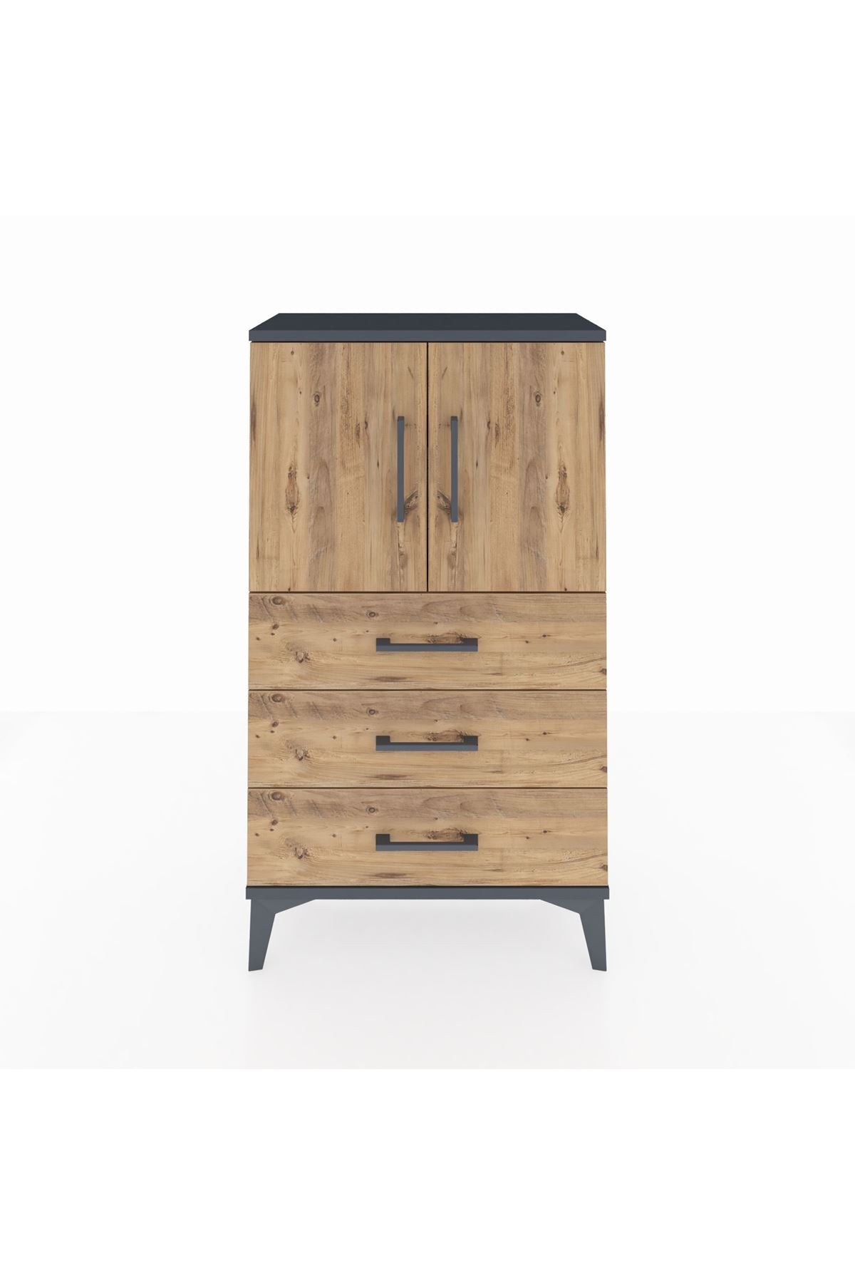 Arges Komodin 2 Raflı 3 Çekmeceli 2 Kapaklı 60x30x106 - S15M008V6A