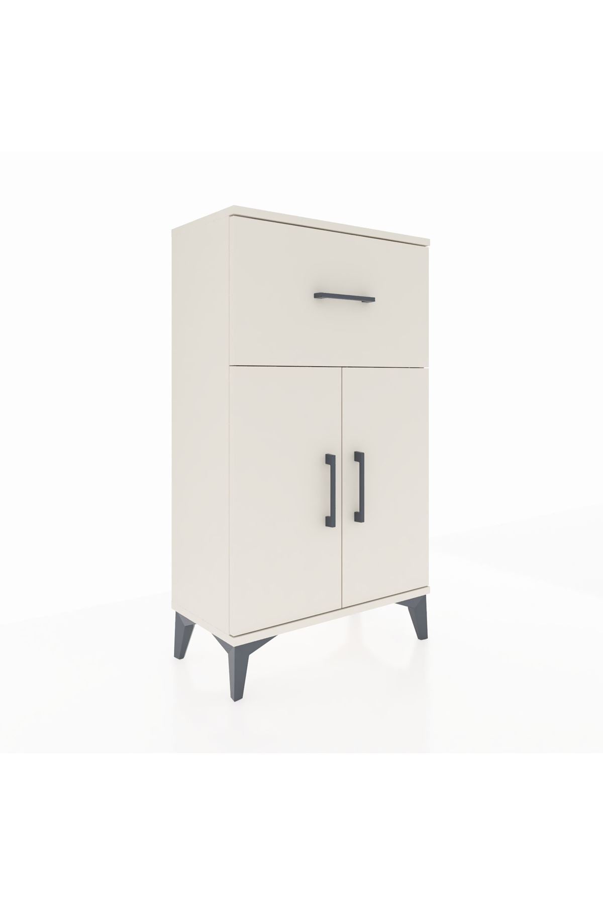 Arges Komodin Tek Raflı Tek Çekmeceli 2 Kapaklı 60x30x106 - S15M010V1A