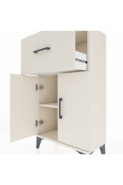Arges Komodin Tek Raflı Tek Çekmeceli 2 Kapaklı 60x30x106 - S15M010V1A
