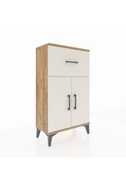 Arges Komodin Tek Raflı Tek Çekmeceli 2 Kapaklı 60x30x106 - S15M010V7A