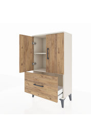 Arges Komodin 2 Raflı Tek Çekmeceli 2 Kapaklı 60x30x106 - S15M011V3A