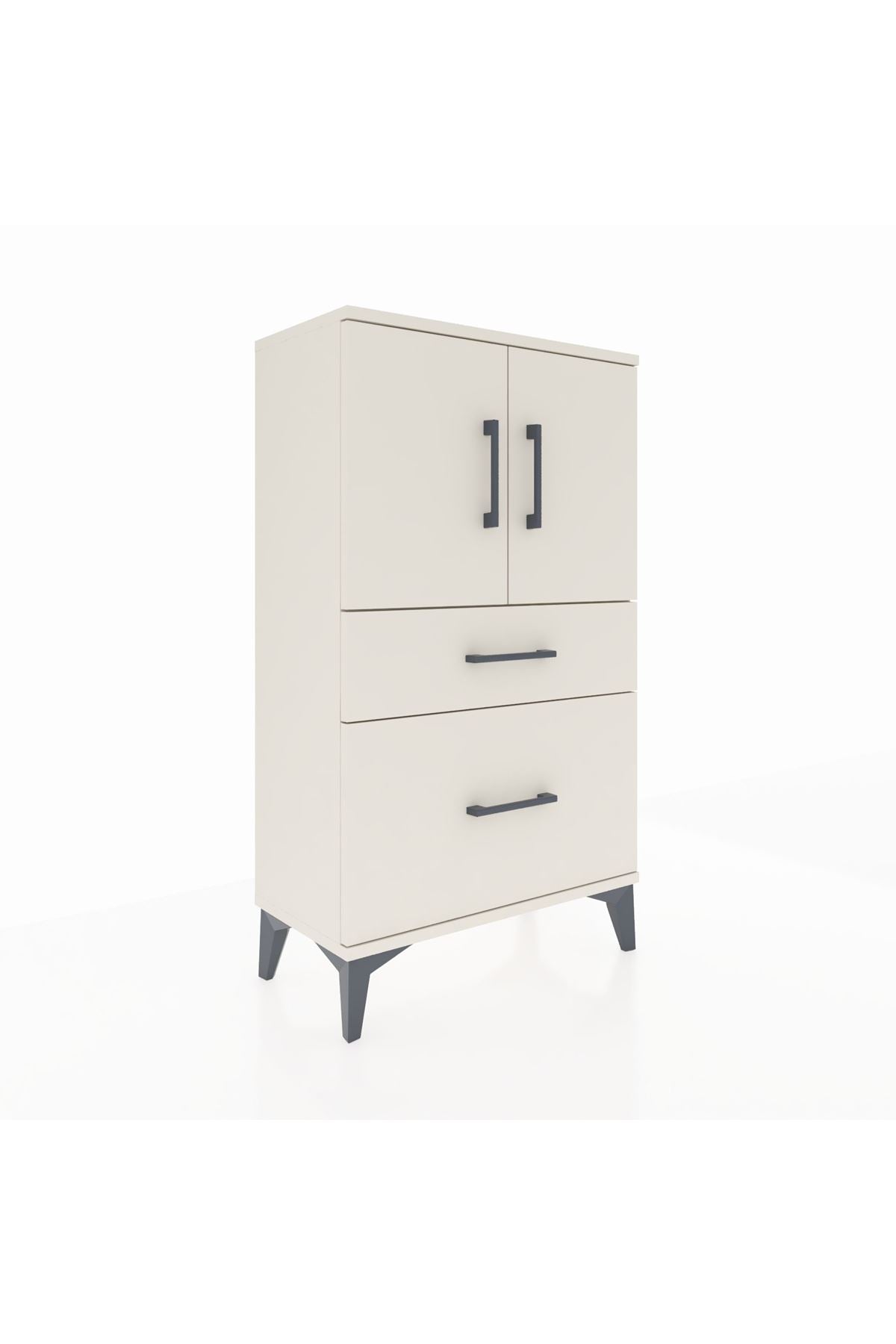 Arges Komodin 2 Raflı 2 Çekmeceli 2 Kapaklı 60x30x106 - S15M012V1A
