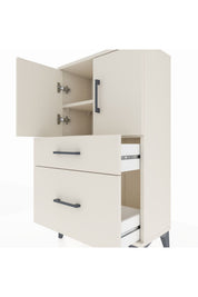 Arges Komodin 2 Raflı 2 Çekmeceli 2 Kapaklı 60x30x106 - S15M012V1A