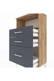 Arges Komodin Tek Raflı 3 Çekmeceli 60x30x106 - S15M014V8A