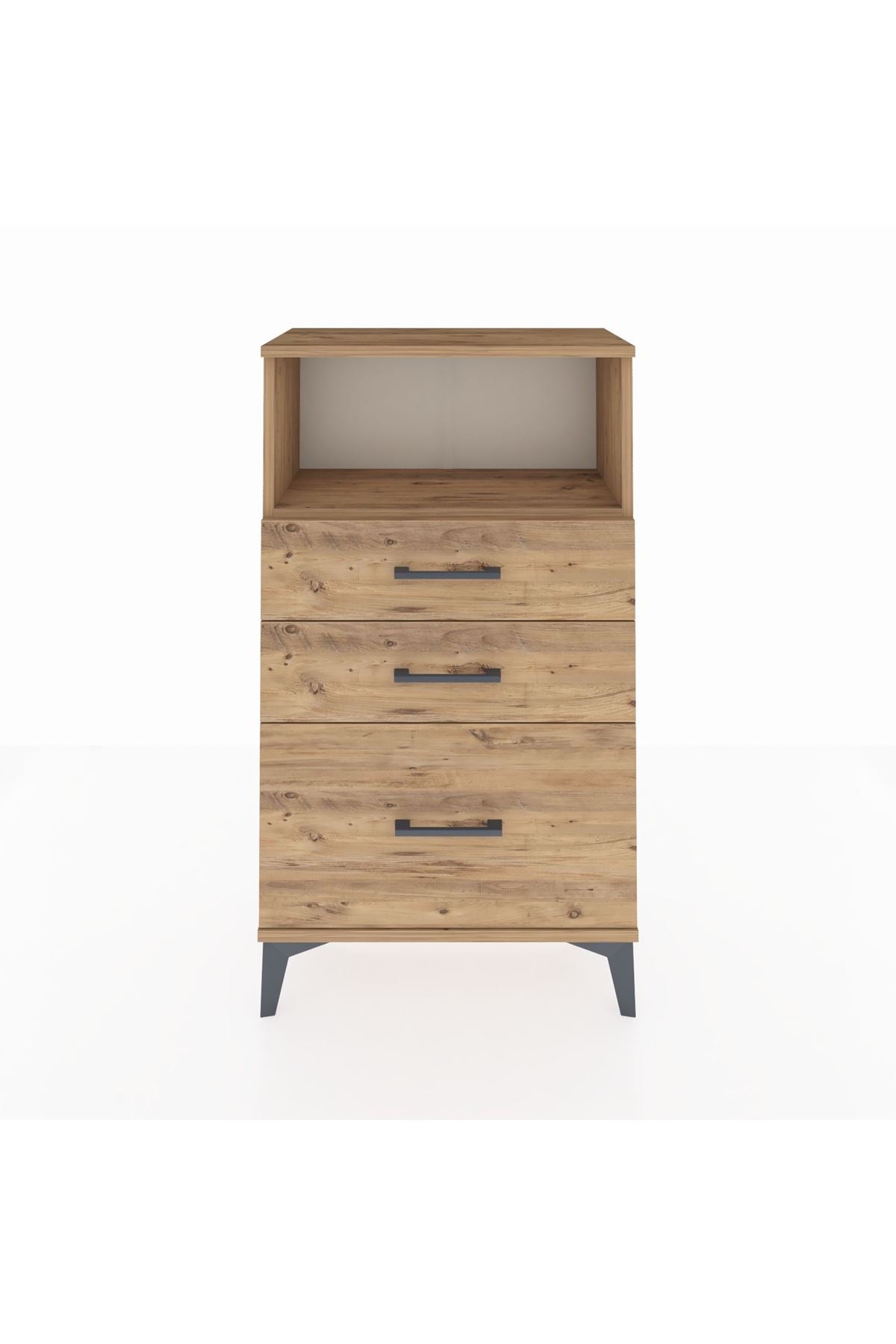 Arges Komodin Tek Raflı 3 Çekmeceli 60x30x106 - S15M014V9A