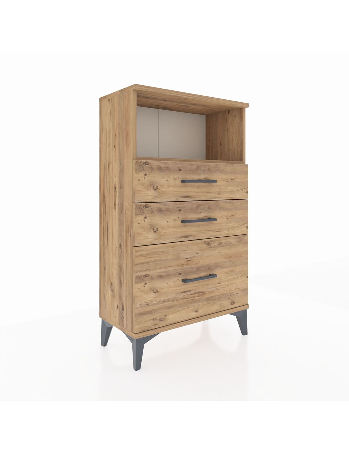 Arges Komodin Tek Raflı 3 Çekmeceli 60x30x106 - S15M014V9A