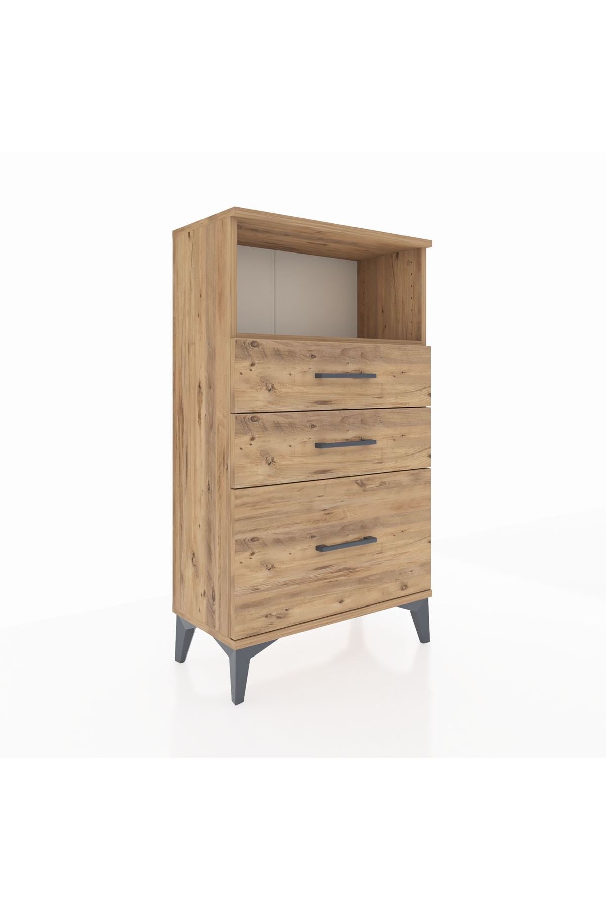 Arges Komodin Tek Raflı 3 Çekmeceli 60x30x106 - S15M014V9A