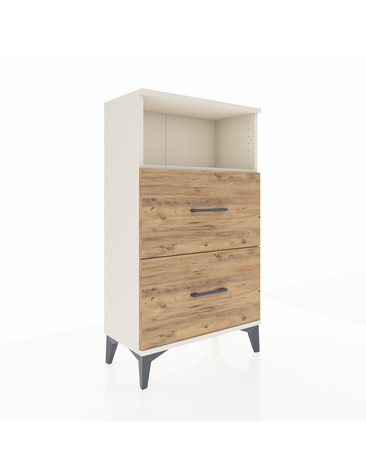 Arges Komodin Tek Raflı 2 Çekmeceli 60x30x106 - S15M015V3A