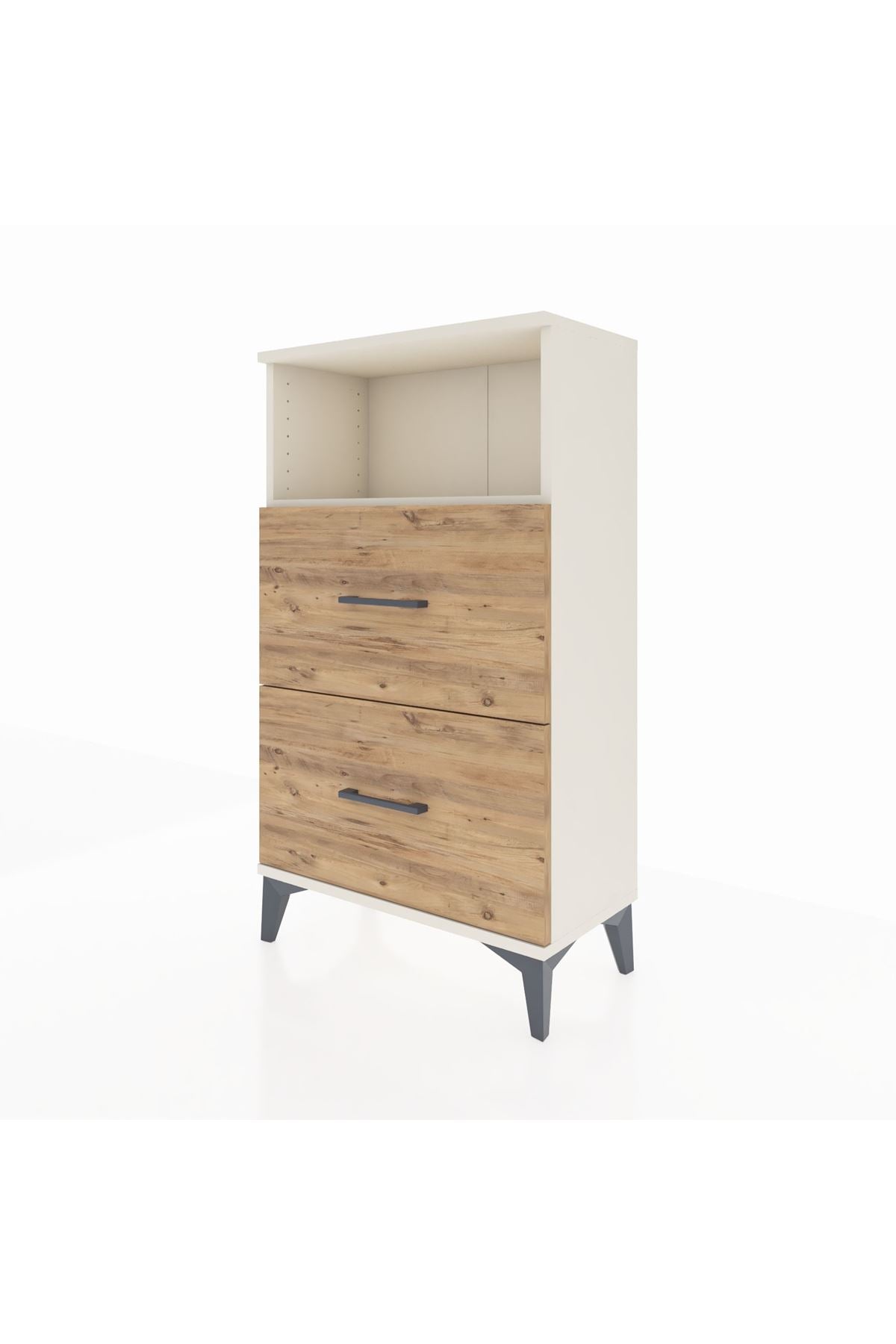 Arges Komodin Tek Raflı 2 Çekmeceli 60x30x106 - S15M015V3A