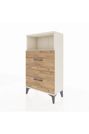 Arges Komodin Tek Raflı 2 Çekmeceli 60x30x106 - S15M015V3A
