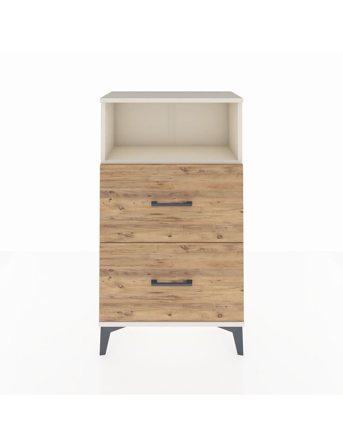 Arges Komodin Tek Raflı 2 Çekmeceli 60x30x106 - S15M015V3A