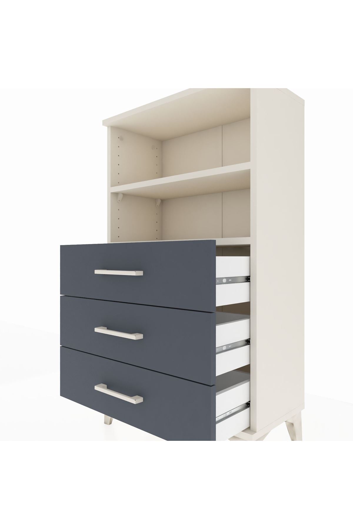 Arges Komodin 2 Raflı 3 Çekmeceli 60x30x106 - S15M017V2A