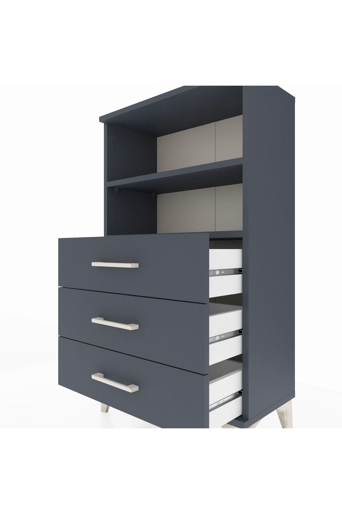 Arges Komodin 2 Raflı 3 Çekmeceli 60x30x106 - S15M017V5A