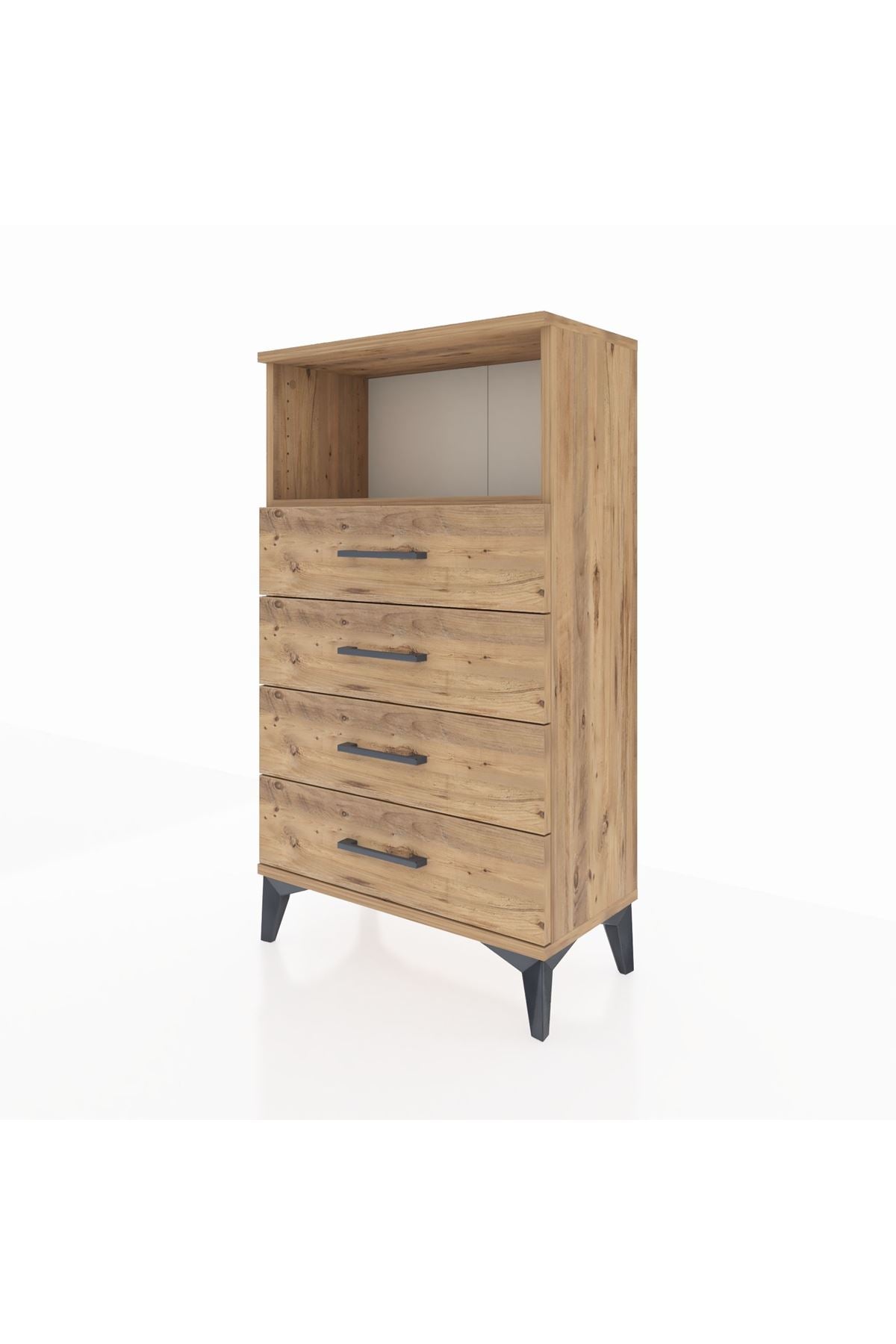 Arges Komodin Tek Raflı 4 Çekmeceli 60x30x106 - S15M018V9A