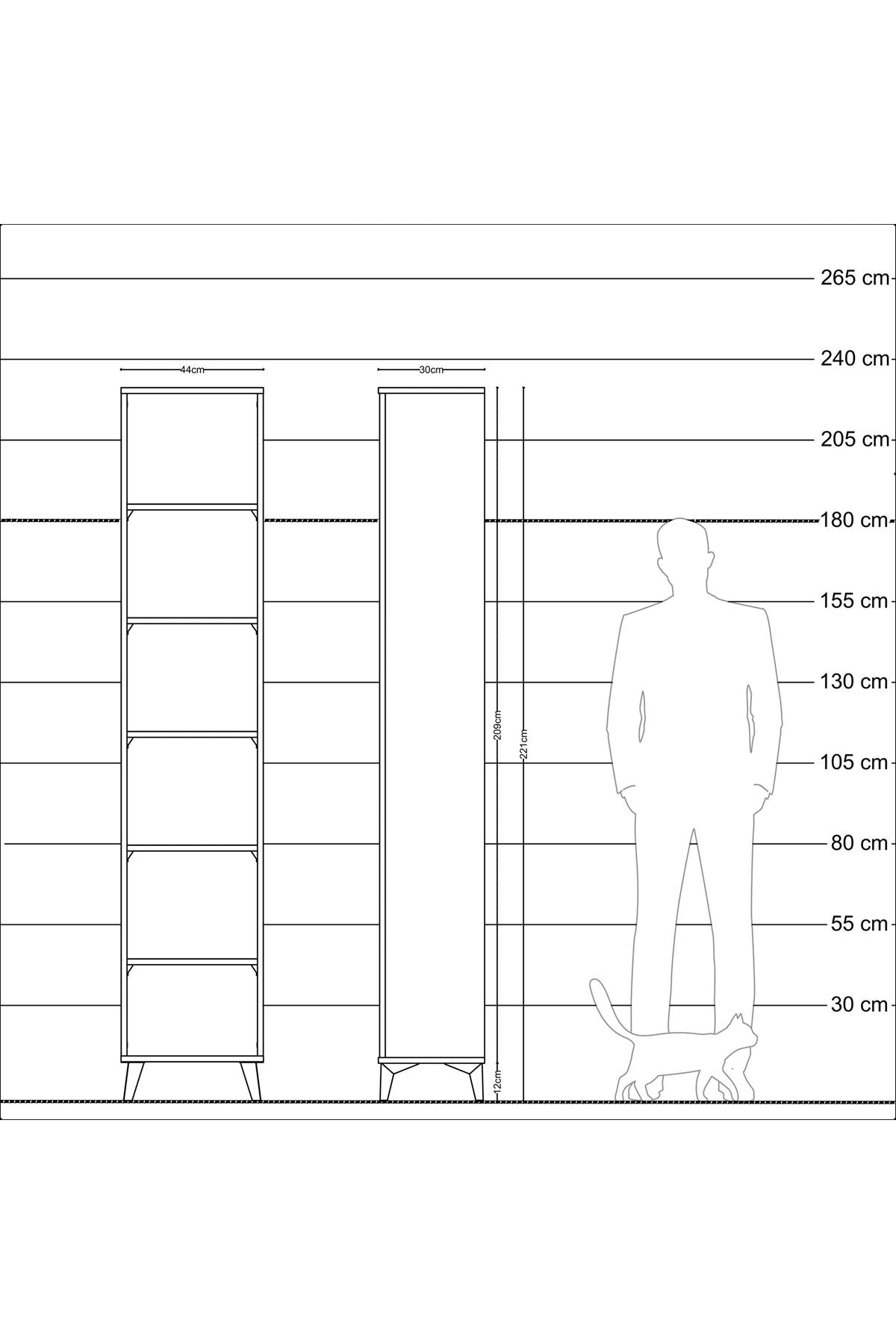 Arges Dolap 5 Raflı 44x30x221 Aytaşı-Antrasit