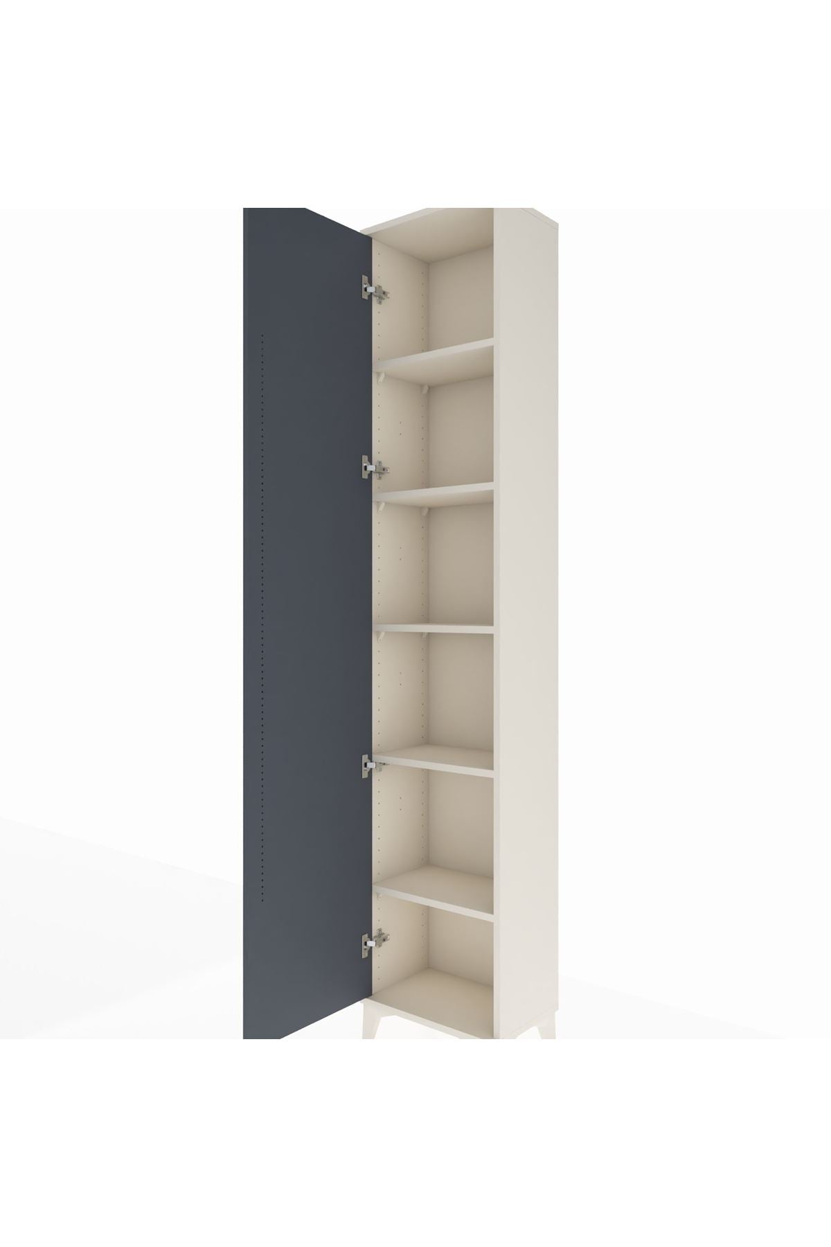 Arges Dolap 5 Raflı Tek Kapaklı 44x30x221 Aytaşı-Antrasit