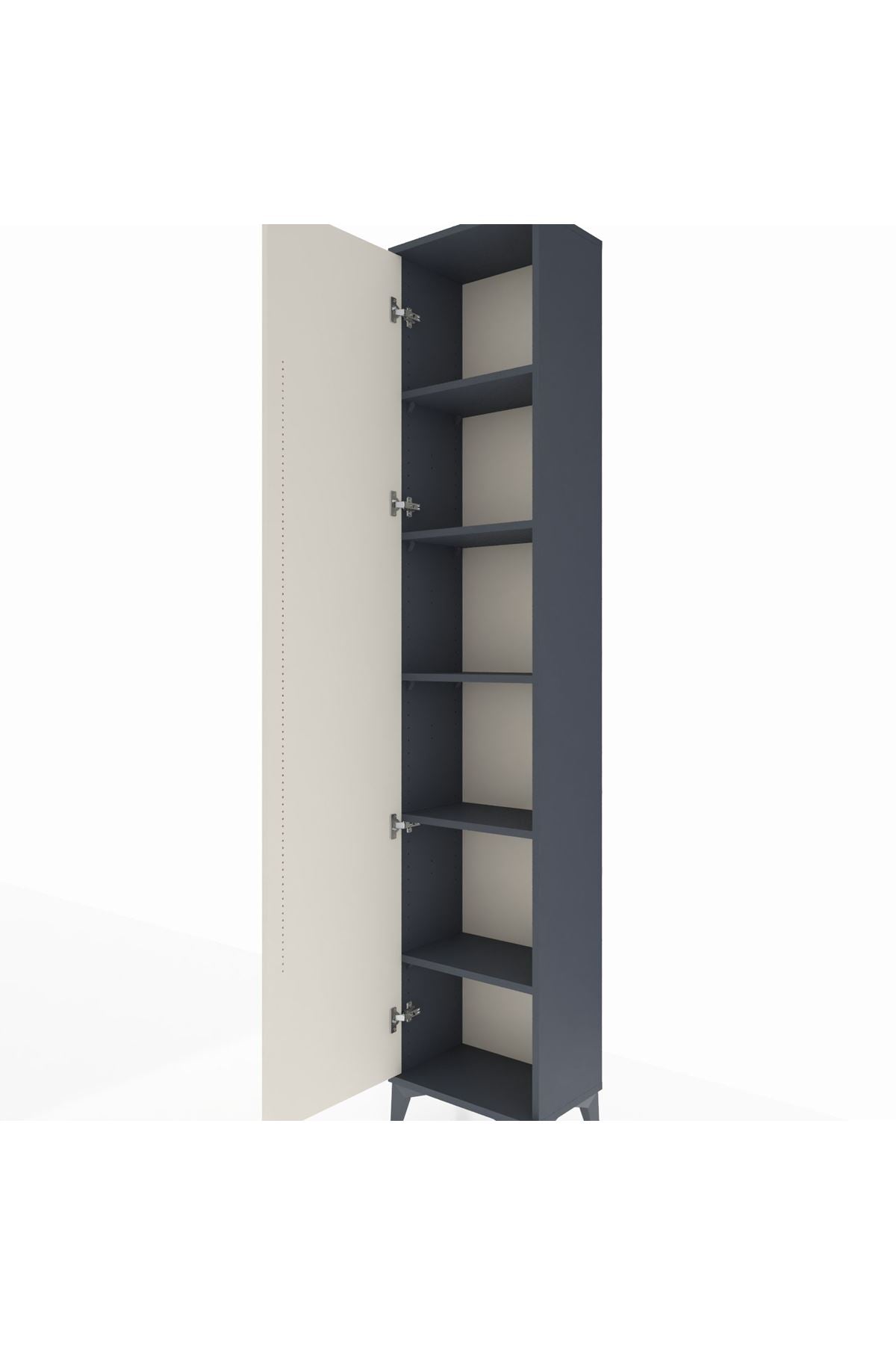 Arges Dolap 5 Raflı Tek Kapaklı 44x30x221 Antrasit-Aytaşı