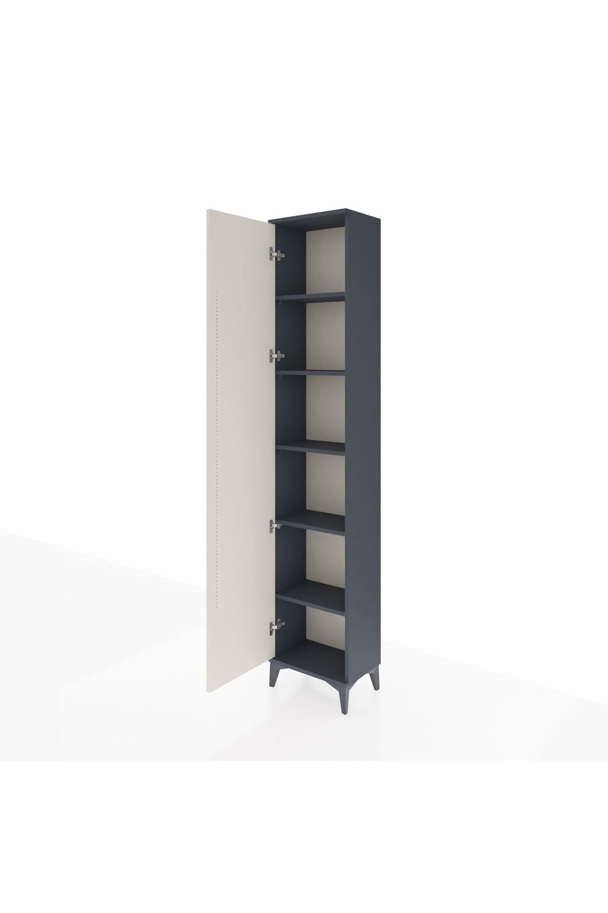 Arges Dolap 5 Raflı Tek Kapaklı 44x30x221 Antrasit-Aytaşı