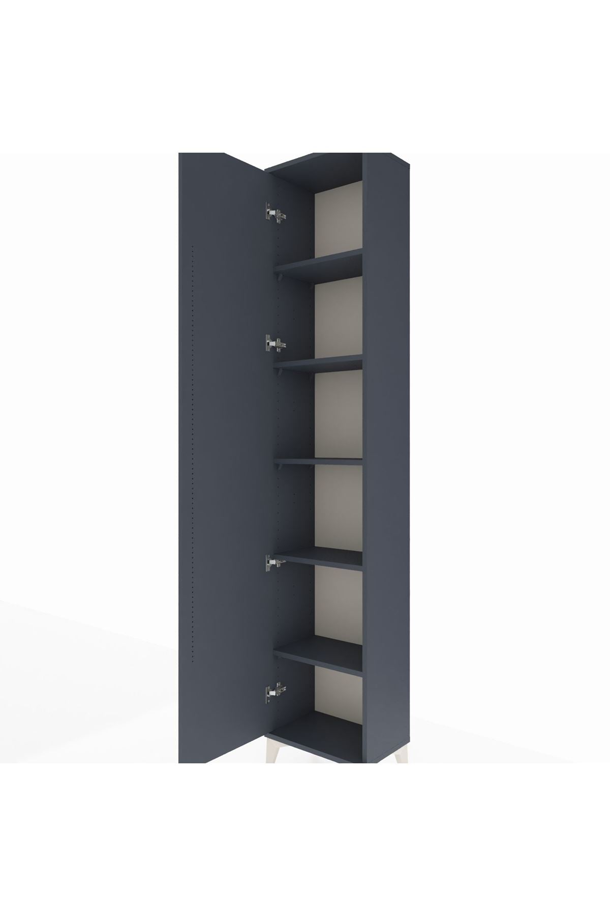 Arges Dolap 5 Raflı Tek Kapaklı 44x30x221 Antrasit-Antrasit