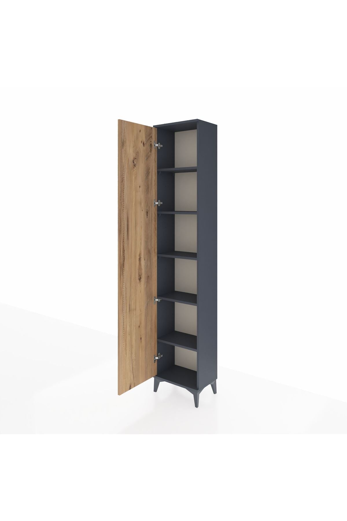 Arges Dolap 5 Raflı Tek Kapaklı 44x30x221 Antrasit-Çam