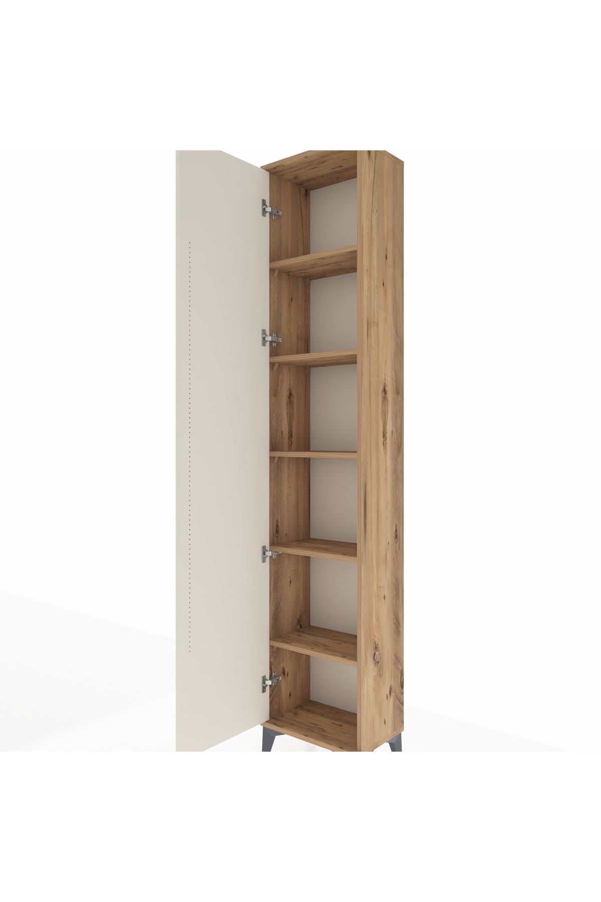 Arges Dolap 5 Raflı Tek Kapaklı 44x30x221 Çam-Aytaşı