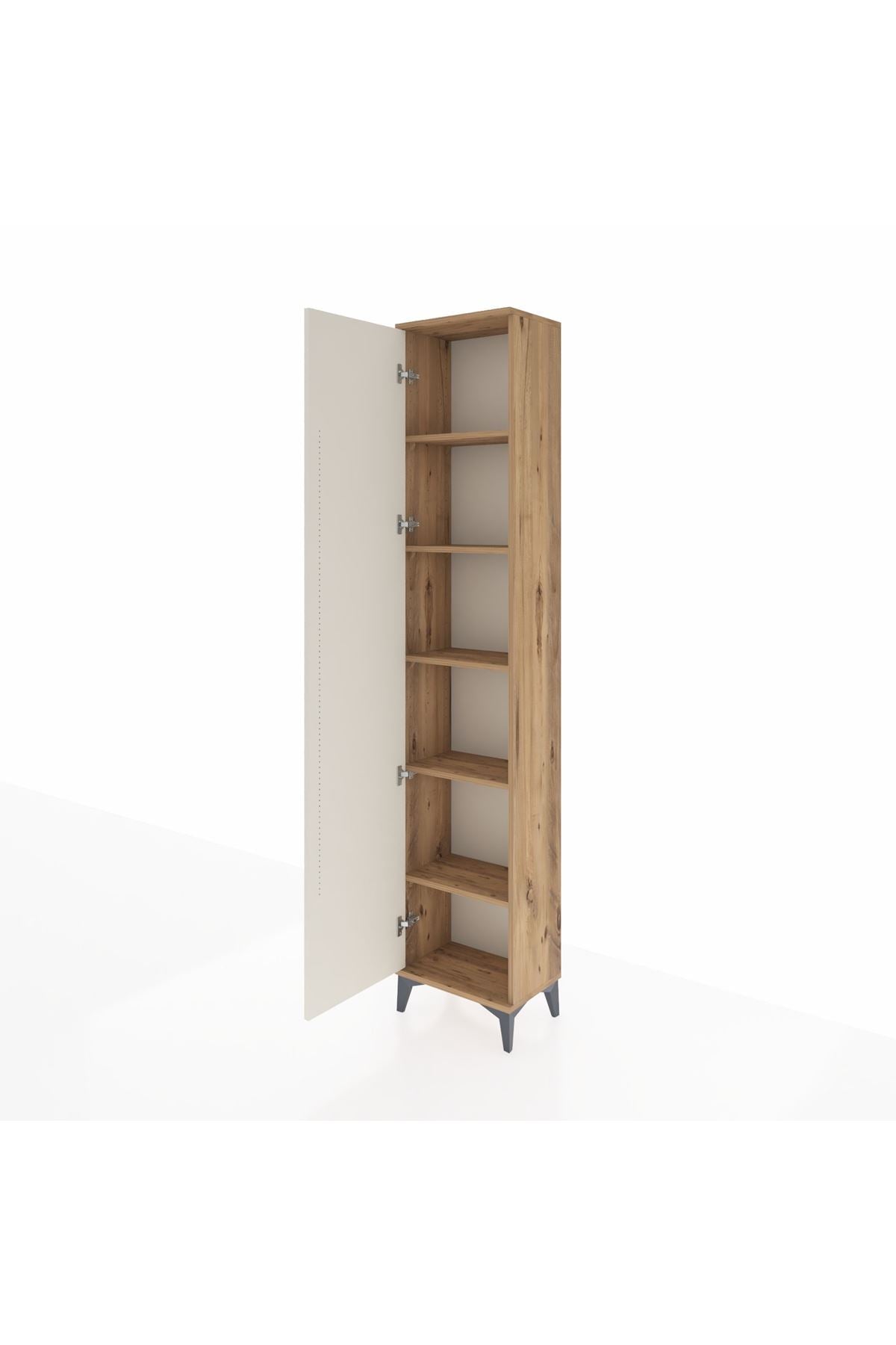 Arges Dolap 5 Raflı Tek Kapaklı 44x30x221 Çam-Aytaşı