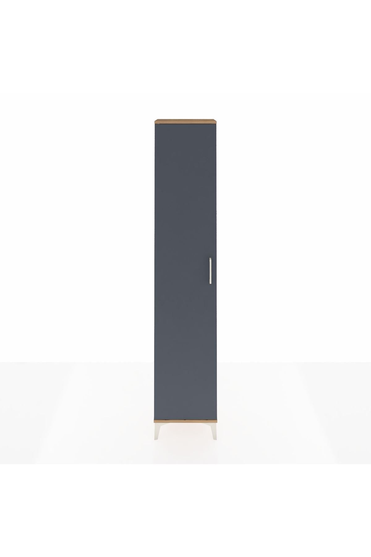 Arges Dolap 5 Raflı Tek Kapaklı 44x30x221 Çam-Antrasit