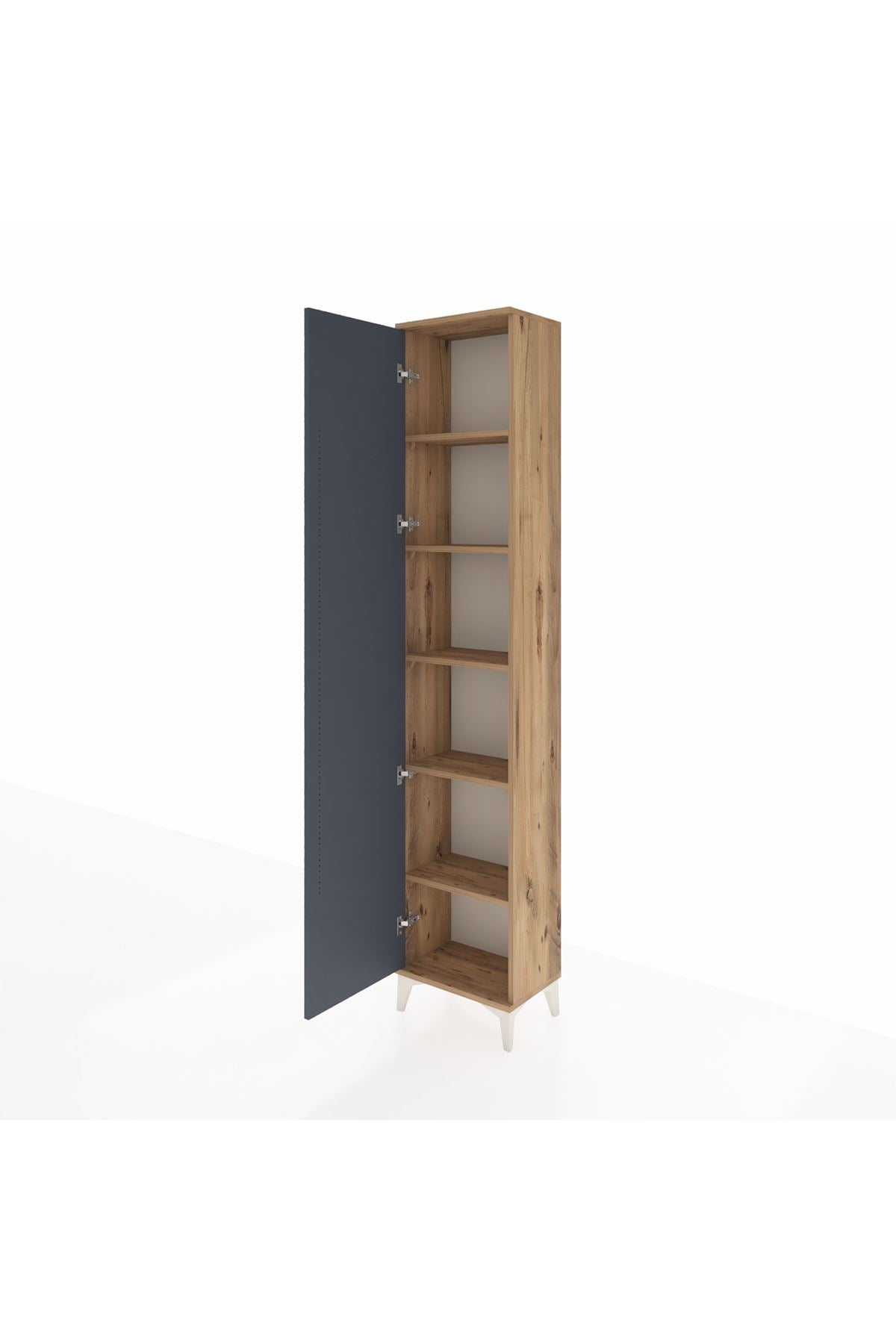 Arges Dolap 5 Raflı Tek Kapaklı 44x30x221 Çam-Antrasit